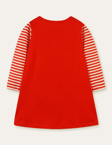 Christmas Tree Puppy Appliqué Gift Embroidered Dress - Mini Berni